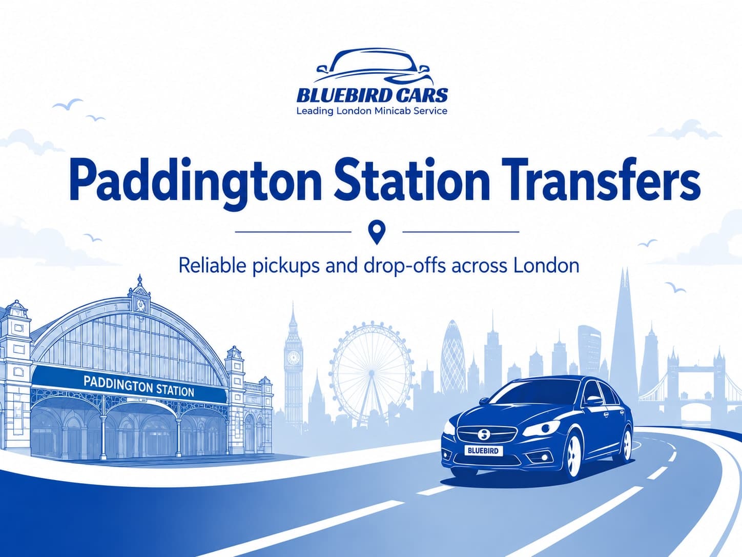 Paddington Station taxi passenger travelling with Bluebird Cars